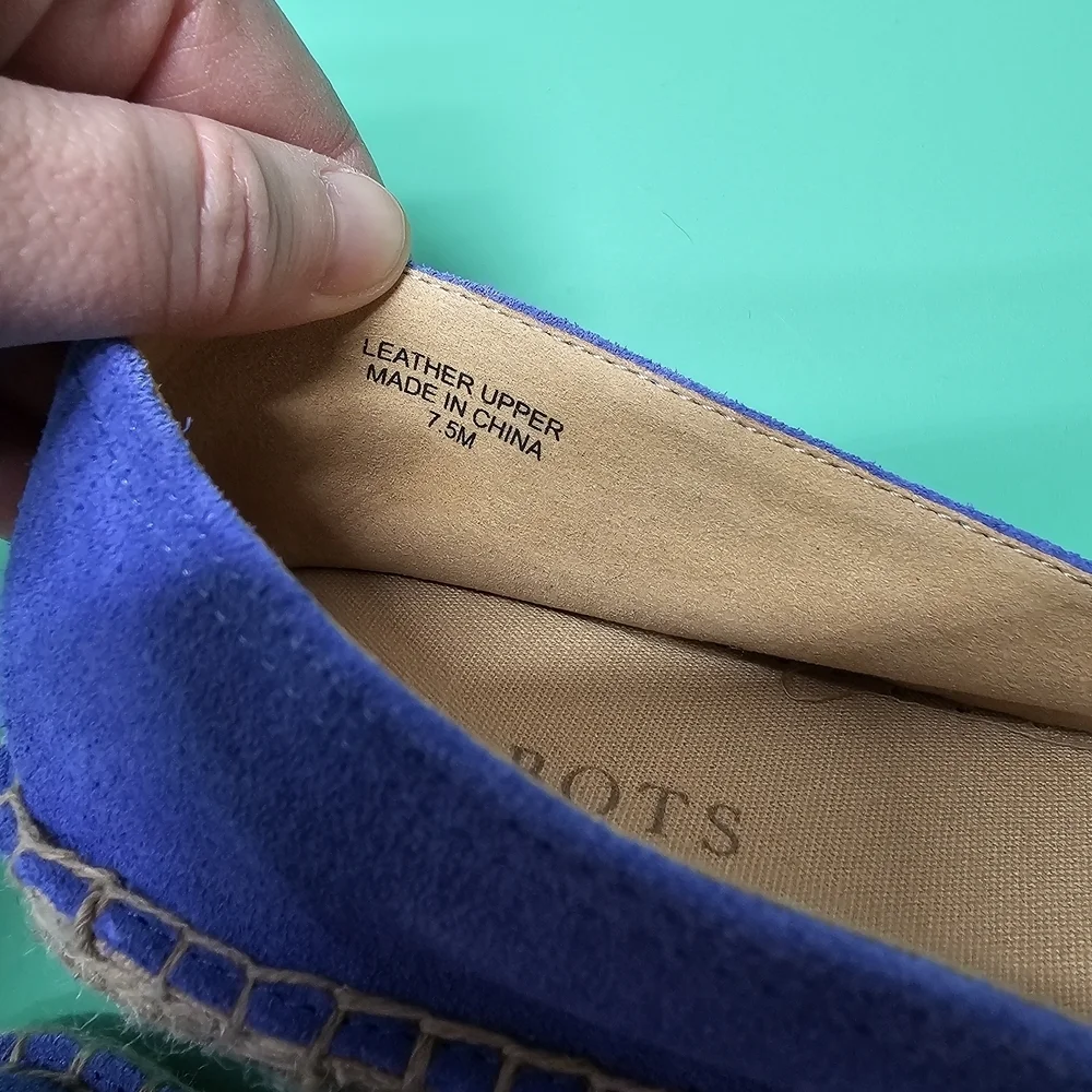 Talbots Suede Purple Espadrilles with Bow Detail